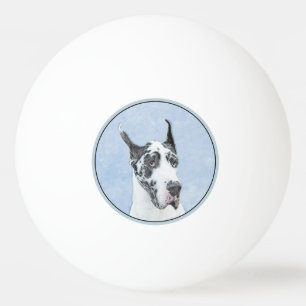 Balle De Ping Pong Peinture de Great Dane (Arlequin) - Art original d