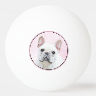 Balle De Ping Pong Peinture française de Bulldog (Crème/Blanc)