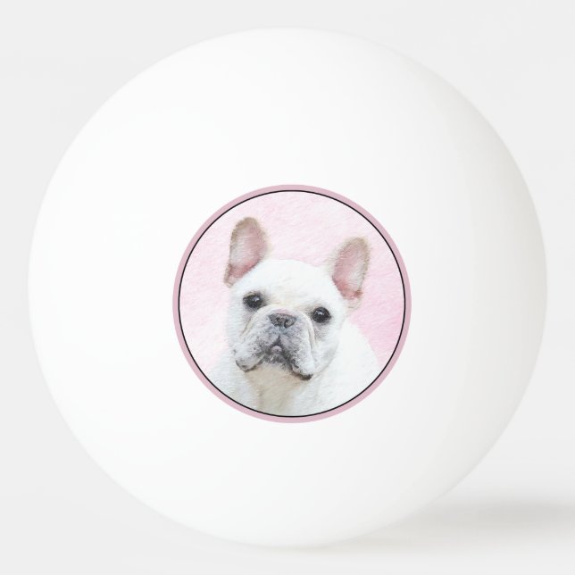 Balle De Ping Pong Peinture française de Bulldog (Crème/Blanc) - Art  (Devant)