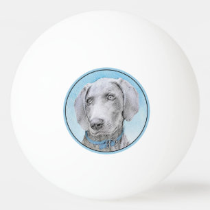 Balle De Ping Pong Peinture Weimaraner - Joli art original chien