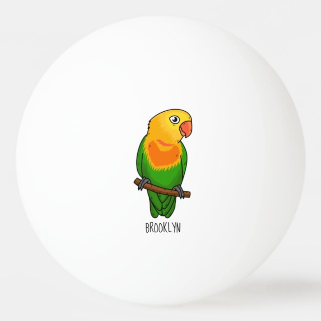 Balle De Ping Pong Perroquet de caricature mignon lovebird (Devant)