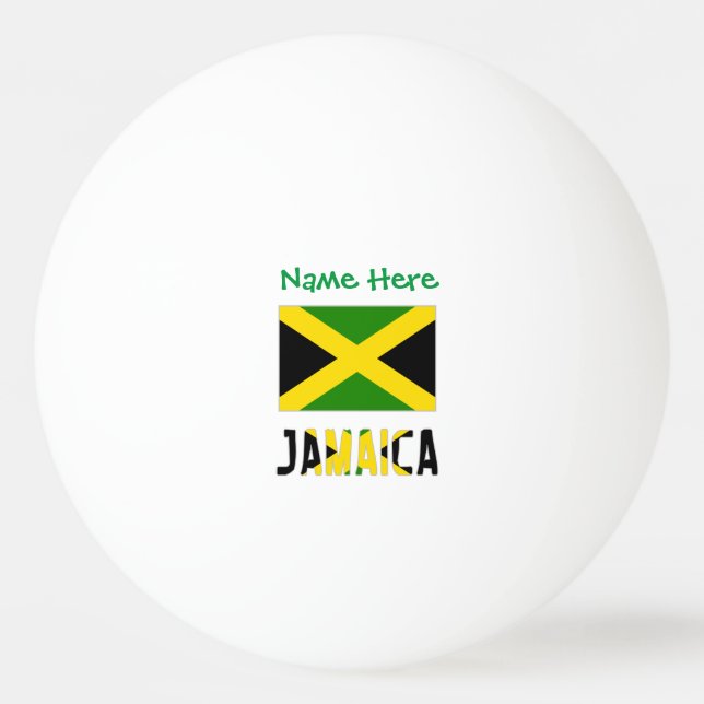 Balle De Ping Pong Personnalisation verte du drapeau jamaïcain (Devant)