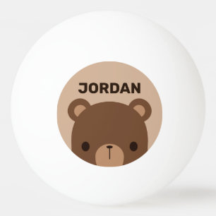 Balle De Ping Pong Petit ours Brown mignon avec nom personnalisé