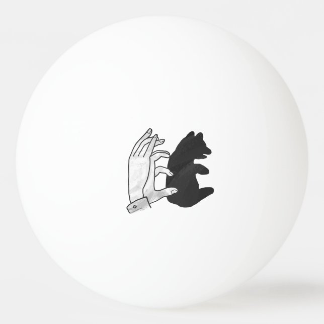 Balle De Ping Pong Petit ours Ours Silhouette Main (Dos)
