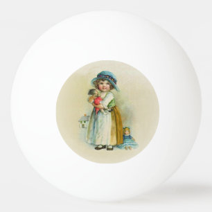 Balle De Ping Pong Petite fille vintage Chubby Cheeks Casquette Poupé