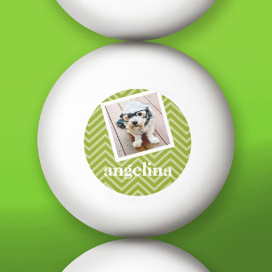 Balle De Ping Pong Photo de Chevron Motif et Nom personnalisé