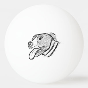 Balle De Ping Pong photo de pitbull dessiné à la main amateur de chie