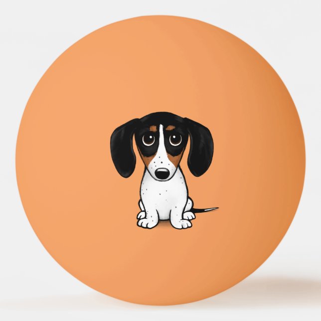 Balle De Ping Pong Piebald Dachshund Cute Dessin de chien Ping Pong B (Devant)