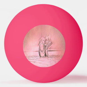 Balle De Ping Pong Pieds Ballerina rose classique
