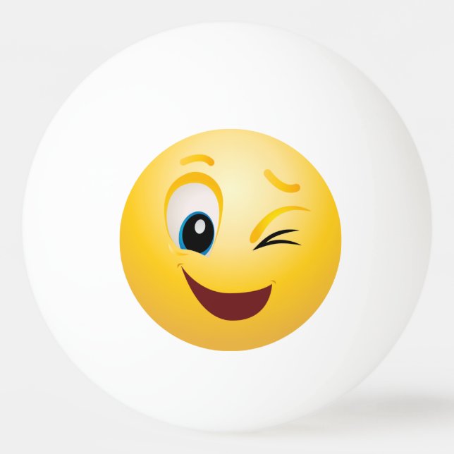 Balle De Ping Pong Ping Pong Balls - Winking Emoji Happy Face (Devant)