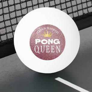 Balle De Ping Pong PING PONG QUEEN Rose Gold Parties scintillant Nom