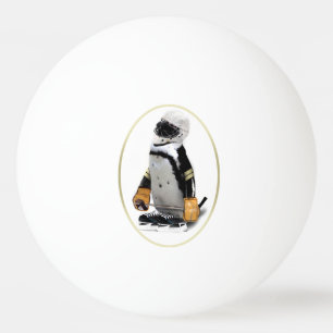 Balle De Ping Pong Pingouin portant un engin de hockey