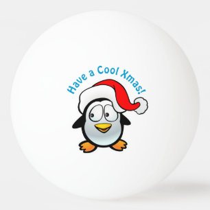 Balle De Ping Pong Pingouin pour bébé cool avec chapeau de Père Noël