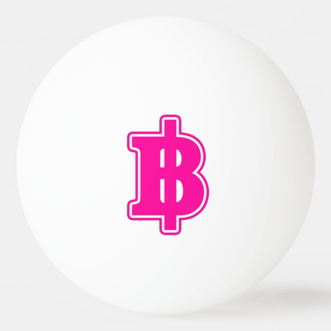 Balle De Ping Pong PINK BAHT SIGNER ฿ Thai Devise ฿ (Devant)