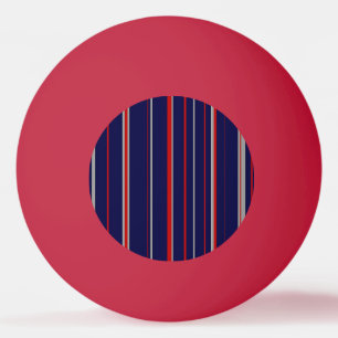 Balle De Ping Pong Pinstripes, couleurs rouge, marine, gris