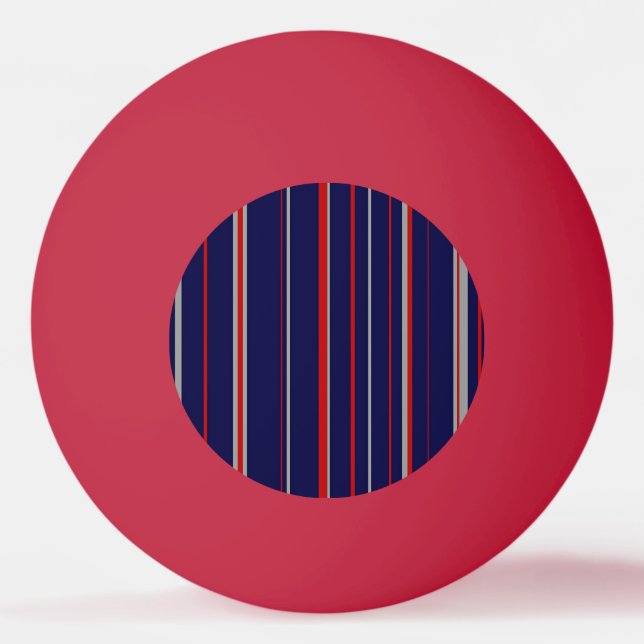 Balle De Ping Pong Pinstripes, couleurs rouge, marine, gris (Devant)