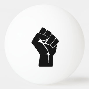 Balle De Ping Pong Poing noir levé - Manifestation de résistance