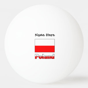 Balle De Ping Pong Pologne Drapeau Polonais Noir Personnalisation 