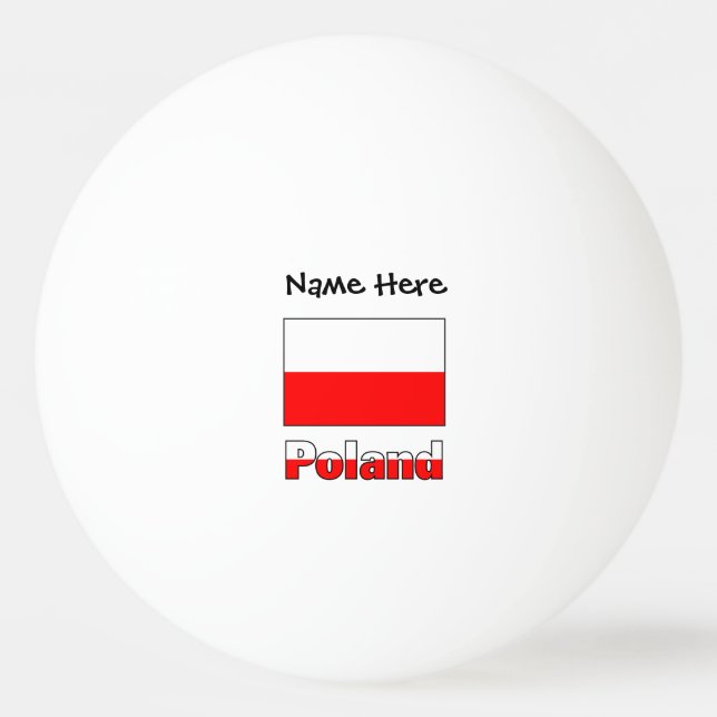 Balle De Ping Pong Pologne Drapeau polonais Personnalisation noire (Devant)