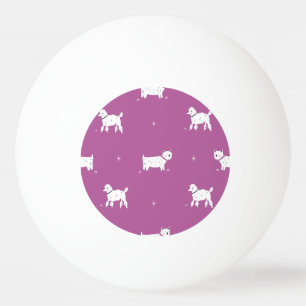 Balle De Ping Pong Poodle violet : Motif rétro monochrome