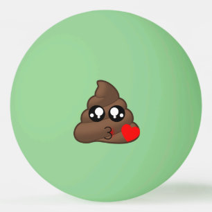 Balle De Ping Pong Poop Heart Love Emoji