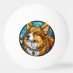 Balle De Ping Pong Portrait de chien Corgi