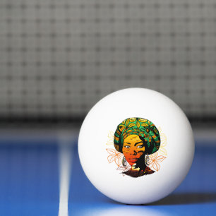 Balle De Ping Pong Portrait féminin africain avec coucher de soleil