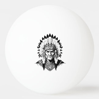 Balle De Ping Pong Portrait of a Native American old Chief