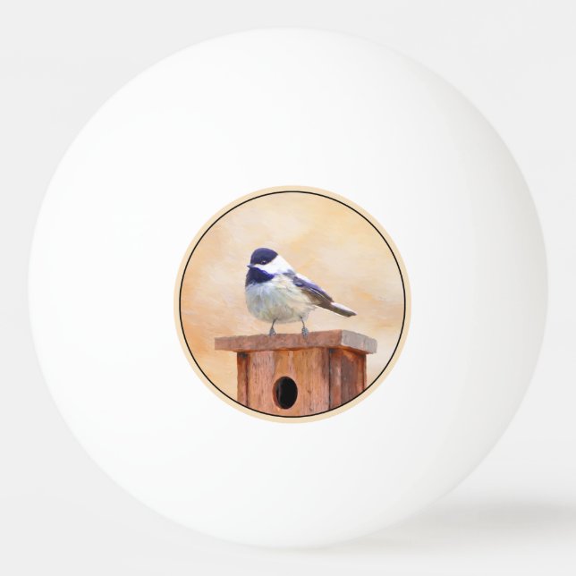 Balle De Ping Pong Poulet sur la peinture d'oiseaux Art original (Devant)