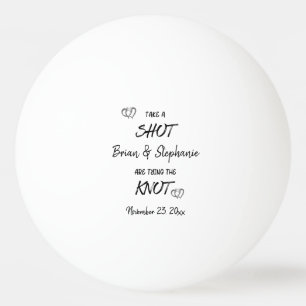 Balle De Ping Pong Prenez Un Couple Engagé Tiré Taillant Le noeud Per