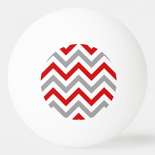 Balle De Ping Pong Red, White, Dk Gray Large Chevron Zig Zag (Devant)