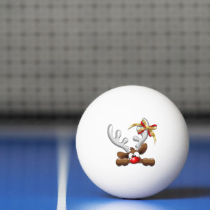 Balle De Ping Pong Reindeer Puzzled drôle Caractère de Noël