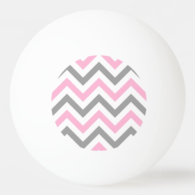 Balle De Ping Pong Rose, Gris Dk What Grand Motif Chevron ZigZag (Devant)