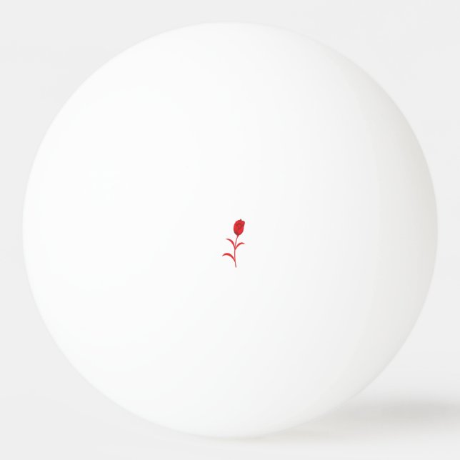 Balle De Ping Pong Rose Madder, Rouge lave, design floral (Devant)