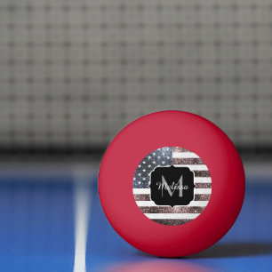 Balle De Ping Pong Rouge rustique Bleu Bleu Étincelles drapeau améric