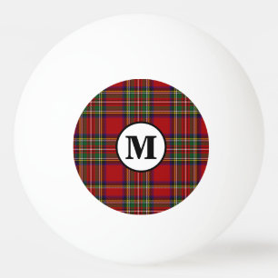 Balle De Ping Pong Royal Stewart Tartan Plaid Scottish Clan Monogram