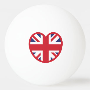 Balle De Ping Pong Royaume-Uni Union Jack Flag Heart