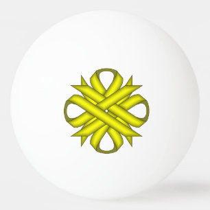 Balle De Ping Pong Ruban de trèfle jaune par Kenneth Yoncich