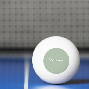 Balle De Ping Pong Sage Green Nom Moderne Élégant Monogramme Boho