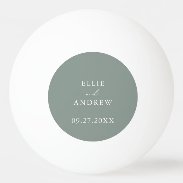 Balle De Ping Pong Sage Olive Green Mariage Personnalisé (Devant)
