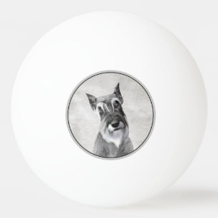 Balle De Ping Pong Schnauzer (Giant) Peinture - Chien Art
