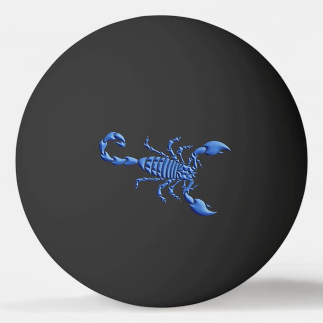 Balle De Ping Pong Scorpion bleu (Devant)
