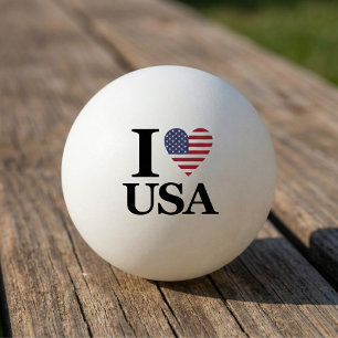 Balle De Ping Pong Servez l'esprit : "I ❤️ USA" Ping Pong Ball