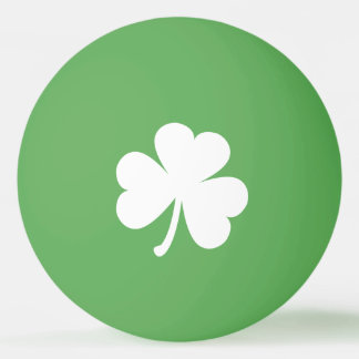 Balle De Ping Pong Shamrock irlandais blanc | Vert