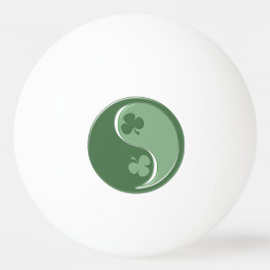 Balle De Ping Pong Shamrock irlandais Yin Yang et Frog