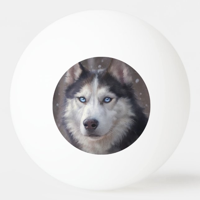 Balle De Ping Pong Sibérien Husky (Devant)