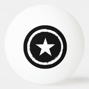 Balle De Ping Pong Signe blanc de symbole d'étoile de guerre