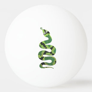 Balle De Ping Pong Silhouette d'impression en noir et vert serpent