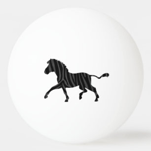 Balle De Ping Pong Silhouette d'impression noir et gris Zebra