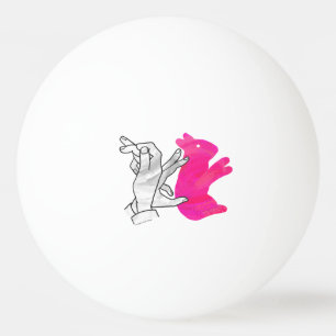 Balle De Ping Pong Silhouette main Rabbit rose